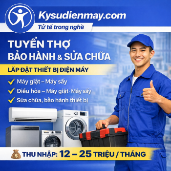 Công Ty TNHH Kỹ Sư Điện Máy (KSDM) tuyển kỹ thuật điện máy làm việc tại Hà Nội