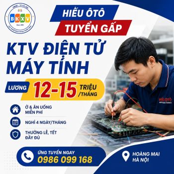 Tuyển Kỹ Thuật Viên Sửa Chữa Điện Tử Tại Hà Nội – Lương 12–15 Triệu/Tháng